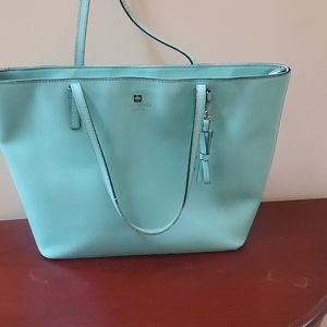Aqua Blue Kate Spade Leather Tote
